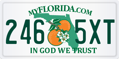FL license plate 2465XT