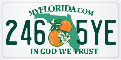 FL license plate 2465YE