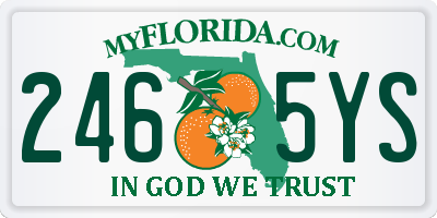 FL license plate 2465YS
