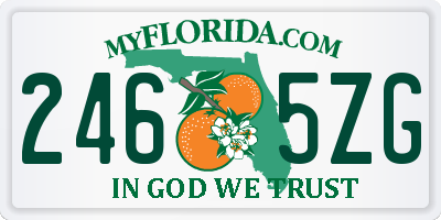 FL license plate 2465ZG