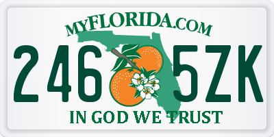 FL license plate 2465ZK