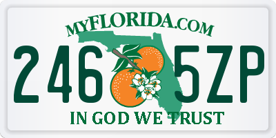 FL license plate 2465ZP