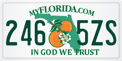 FL license plate 2465ZS
