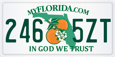 FL license plate 2465ZT