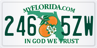 FL license plate 2465ZW
