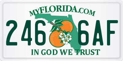FL license plate 2466AF