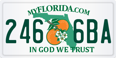 FL license plate 2466BA
