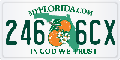 FL license plate 2466CX