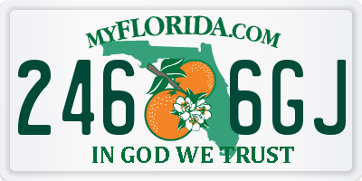 FL license plate 2466GJ