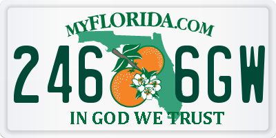 FL license plate 2466GW