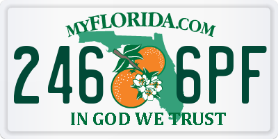FL license plate 2466PF