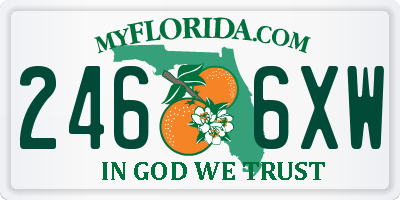 FL license plate 2466XW