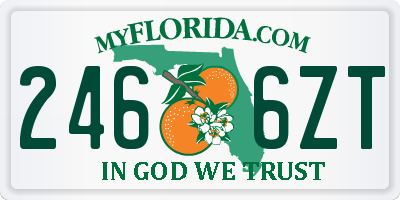 FL license plate 2466ZT