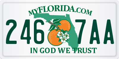 FL license plate 2467AA