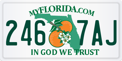 FL license plate 2467AJ