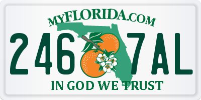 FL license plate 2467AL