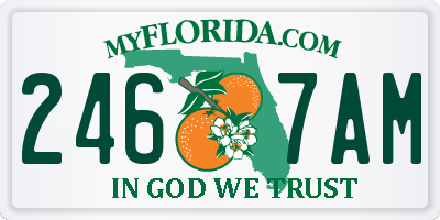FL license plate 2467AM