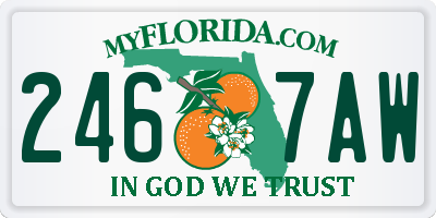 FL license plate 2467AW