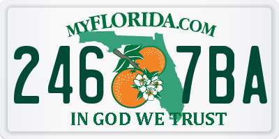 FL license plate 2467BA