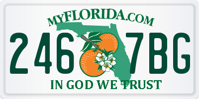 FL license plate 2467BG
