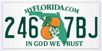 FL license plate 2467BJ