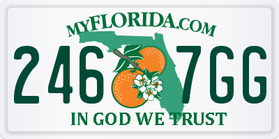 FL license plate 2467GG