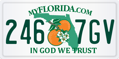 FL license plate 2467GV