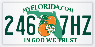 FL license plate 2467HZ