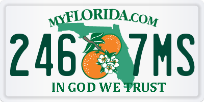 FL license plate 2467MS