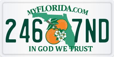 FL license plate 2467ND