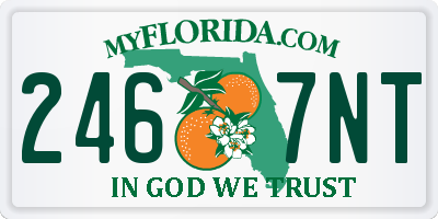 FL license plate 2467NT