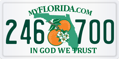 FL license plate 2467OO