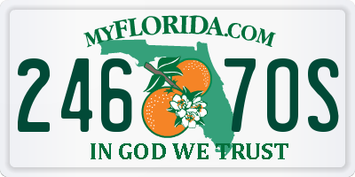 FL license plate 2467OS