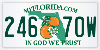 FL license plate 2467OW