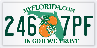 FL license plate 2467PF