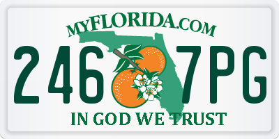 FL license plate 2467PG