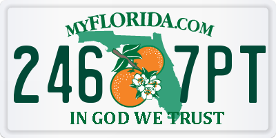 FL license plate 2467PT