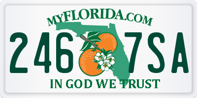 FL license plate 2467SA