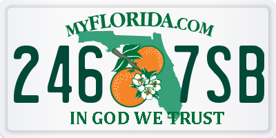 FL license plate 2467SB