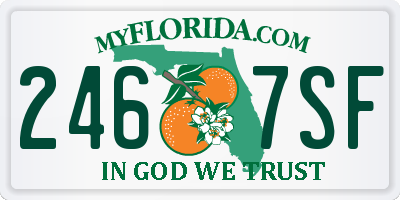 FL license plate 2467SF