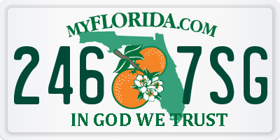 FL license plate 2467SG