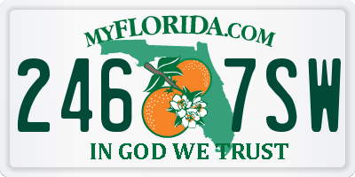 FL license plate 2467SW
