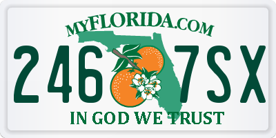 FL license plate 2467SX