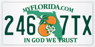 FL license plate 2467TX