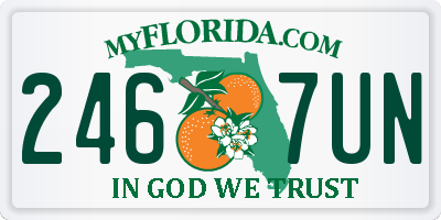 FL license plate 2467UN