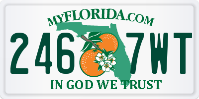 FL license plate 2467WT