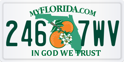 FL license plate 2467WV
