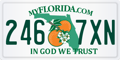 FL license plate 2467XN