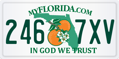 FL license plate 2467XV