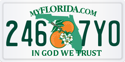 FL license plate 2467YO